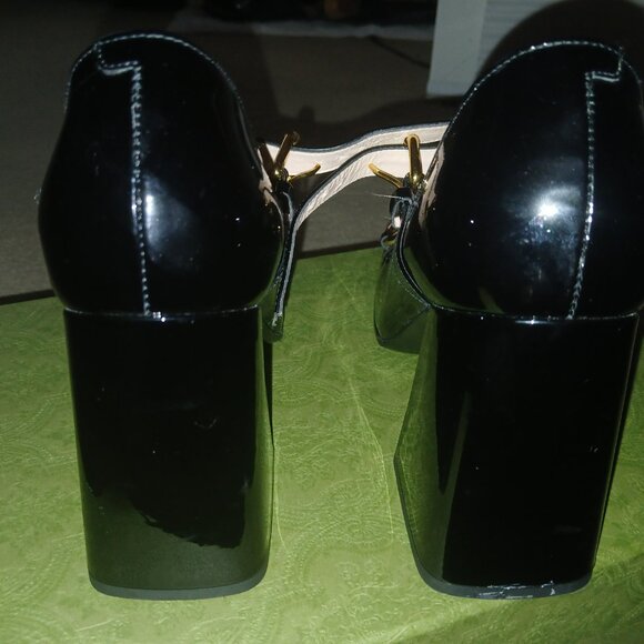 Gucci Women's High Block Heel Mary Jane Pumps size 38.1/2 - Picture 11 of 11